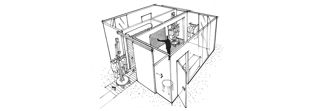 Sketch of a retail showroom