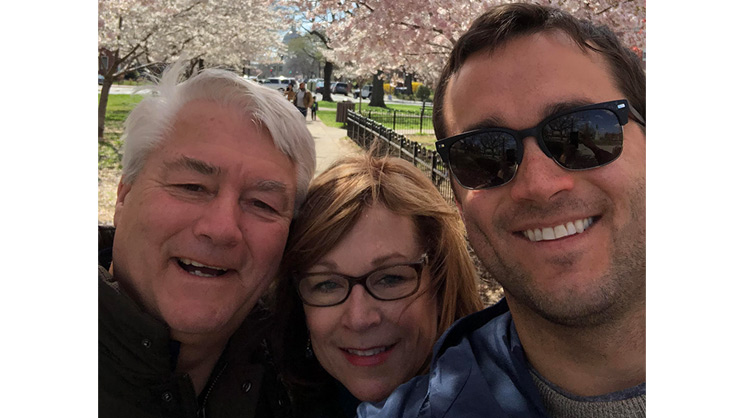 Dan and his parents in Washington, DC