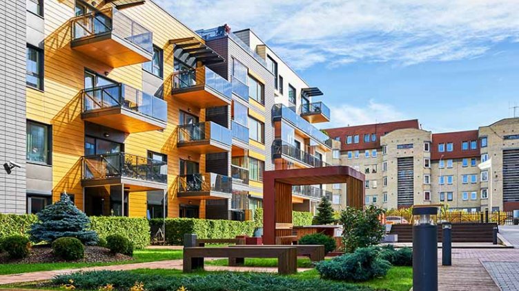 A modern-looking multifamily property