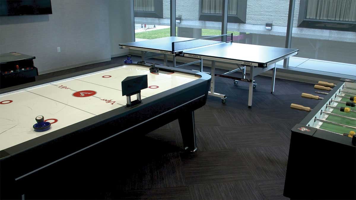 View of game room in JLL office