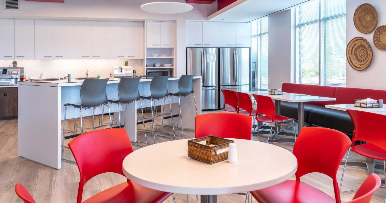 View of a cafeteria in JLL office