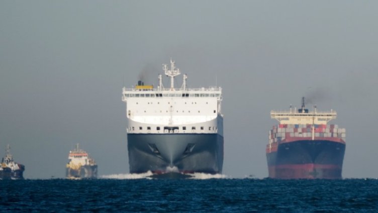 industrial ship in sea