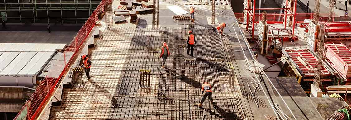 People working at construction site