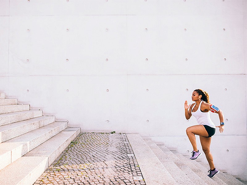 A Woman workout and running for fitness