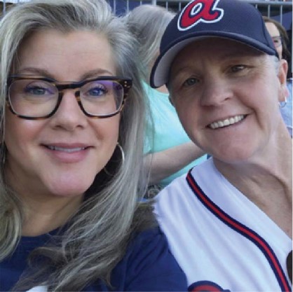 Stacy at a Braves game